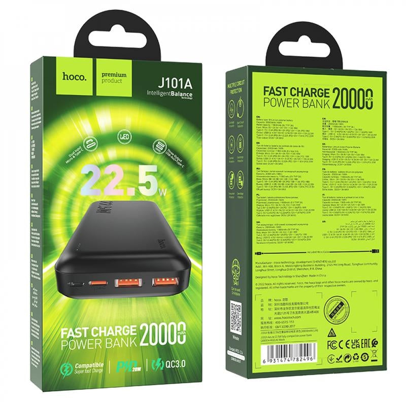 Hoco J101A Astute 22.5W Full Compatible Powerbank (20000mAh)