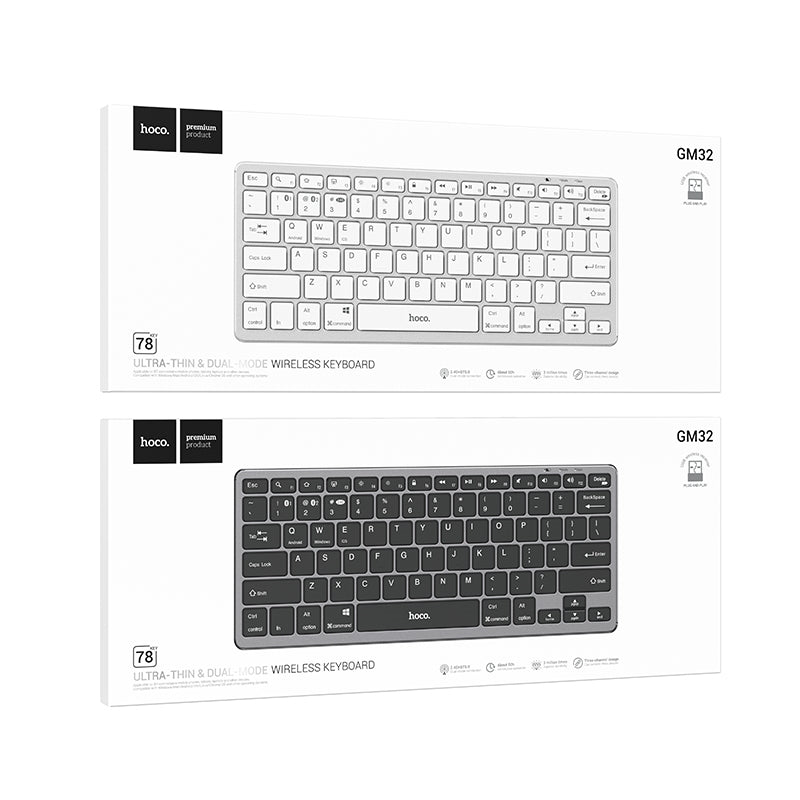 Hoco GM32 Wisdom Ultra Slim Wireless Dual-Mode BT Keyboard