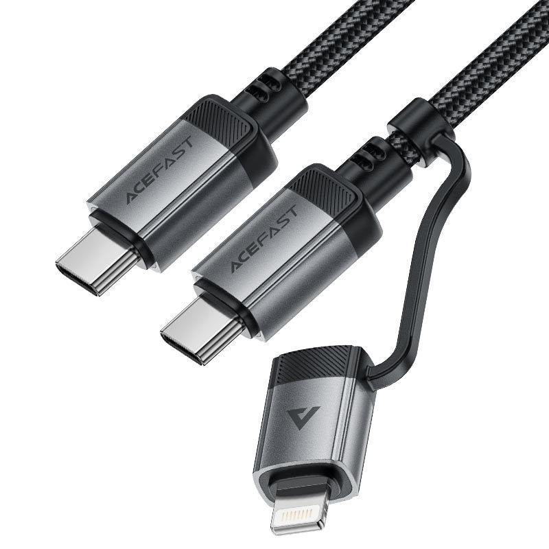 Acefast C20-01 MFI USB-C to USB-C / Lightning Aluminum Alloy 60W Charging Data Cable
