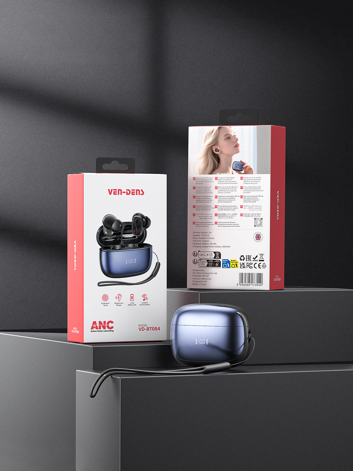 Ven-Dens VD-BT054 BT Earphone with ANC