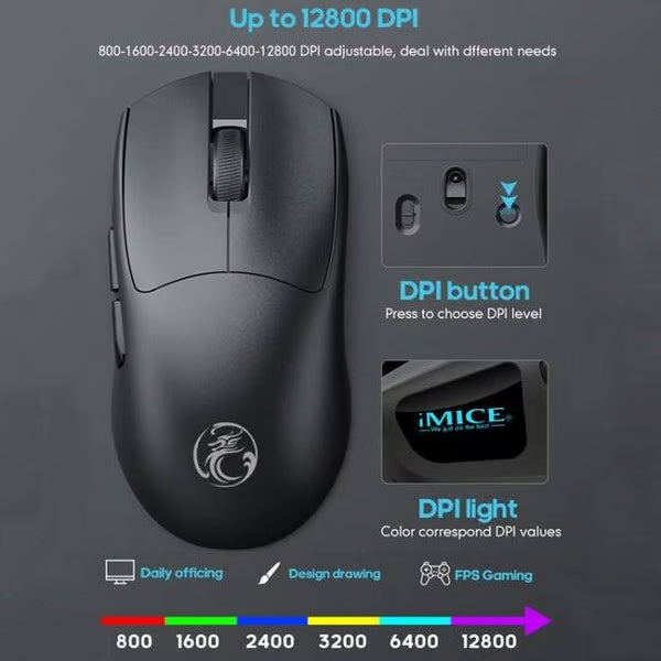 iMice G900 Tri-Mode Wireless Gaming Mouse