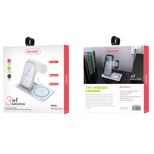 Ven-Dens VD-WLC014 3-in-1 Wireless Charger