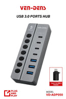 Ven-Dens 7-Port USB-C + USB-A Hub