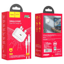 Hoco C91B Founder Single Port PD 20W (Type C to Lightning) Charger Set