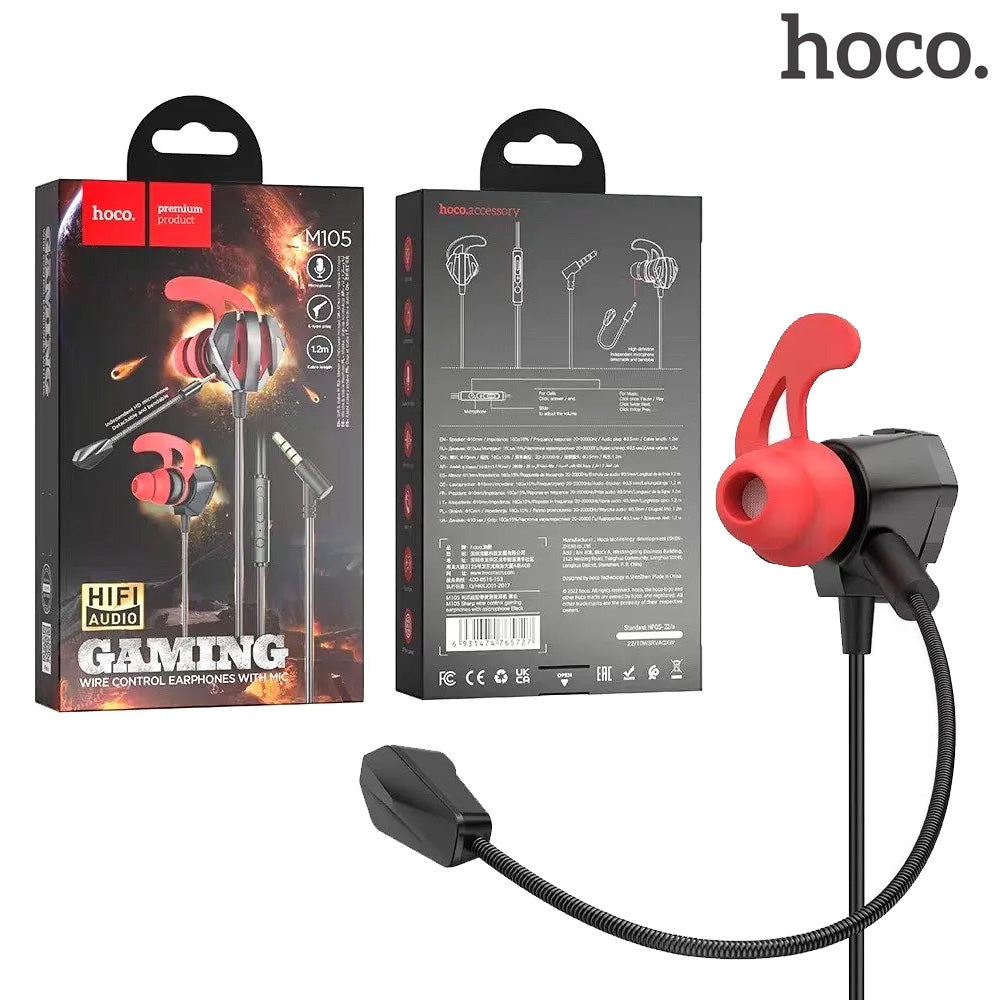 Hoco M105 Bendable Independent Microphone In-Ear Gaming Headphones