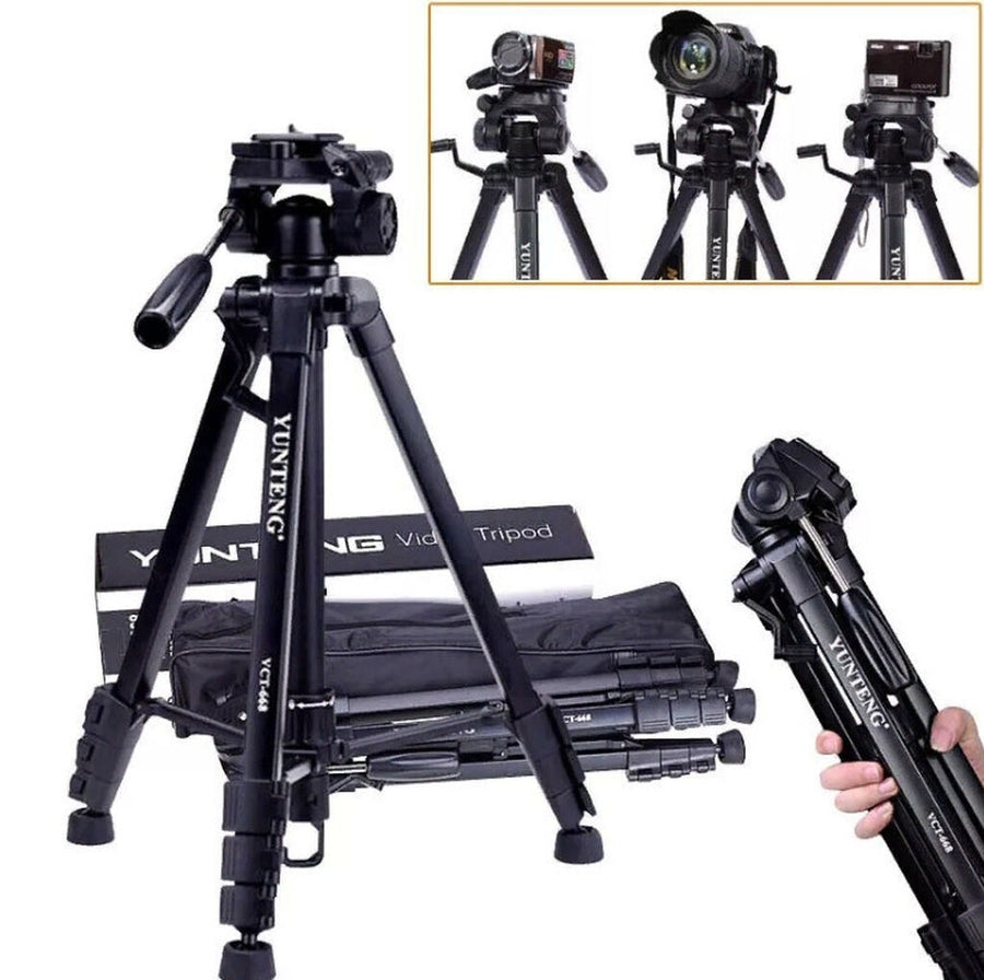 YUNTENG VCT-668 Aluminum Alloy Expandable Professional Tripod