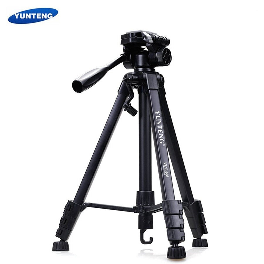 YUNTENG VCT-668 Aluminum Alloy Expandable Professional Tripod