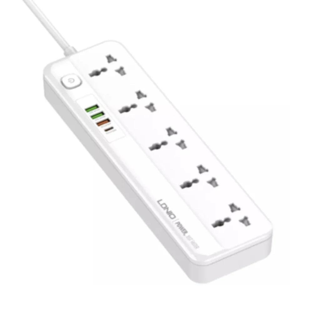 LDNIO SC5415 Multy Function UK Power Strip with 5 AC Sockets + 2 USB+ PD+QC