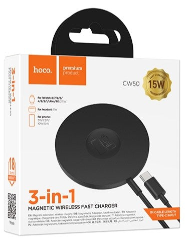 Hoco CW50 Fast 3-in-1 Magnetic Wireless Fast Charger
