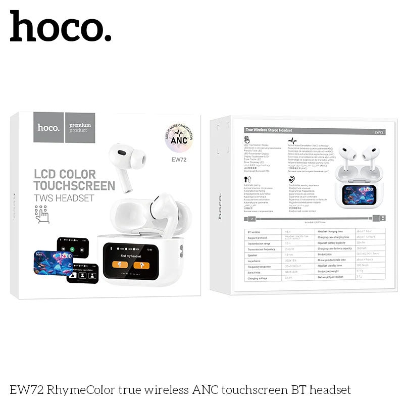 Hoco EW72 Soar True Wireless ANC Noise Reduction Touch Screen BT Headset