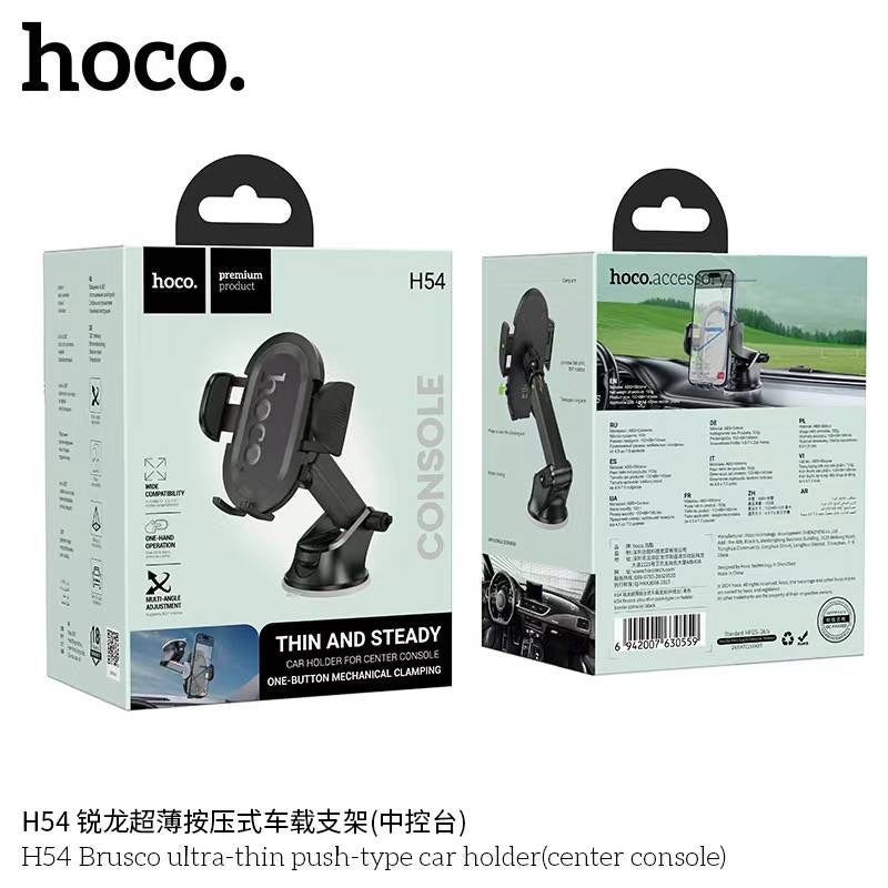 Hoco H54 Brusco Ultra-Thin Push-Type Dash & Windshield Car Holder