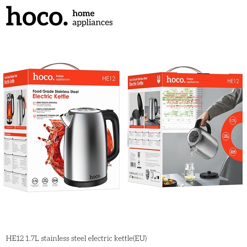 Hoco HE12 Stainless Steel Electric Kettle 1.7L (EU)