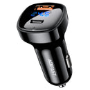 ACEFAST B4 Digital Display (USB-C+USB-A) Dual Port Car Charger 66W