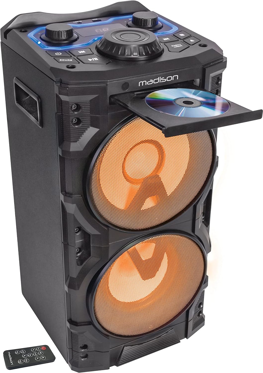 Madison MAD-HP300CD-SB Bluetooth Speaker CD Player Party Sound System DJ