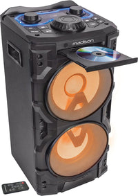 Madison MAD-HP300CD-SB Bluetooth Speaker Party Sound System with CD Player, Woofer, and Remote Control