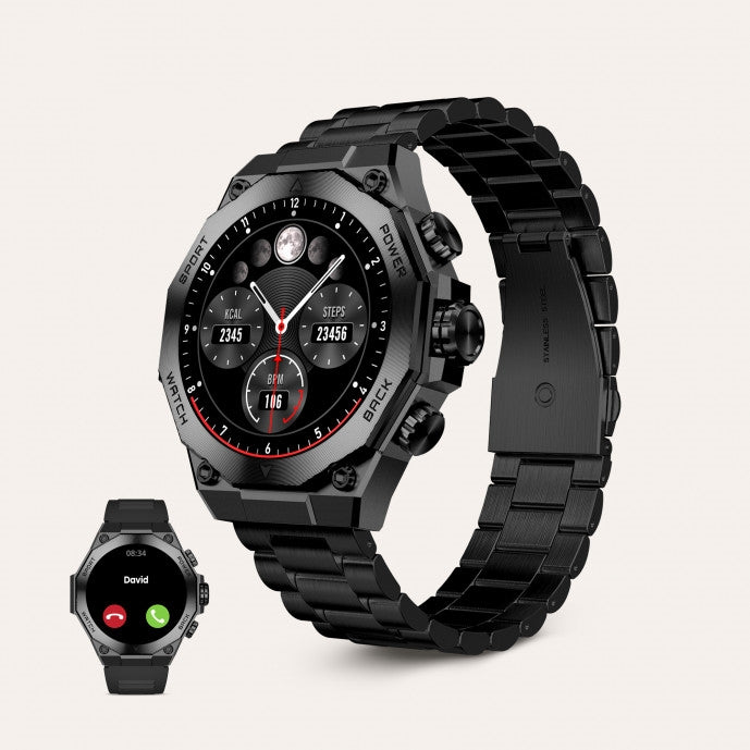 Ksix AMOLED Titanium Smart Watch (Calling Version)