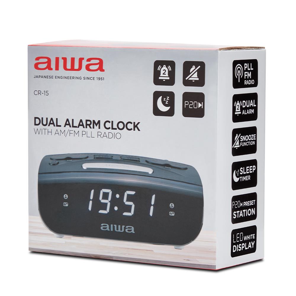 Aiwa Alarm Clock Radio Black