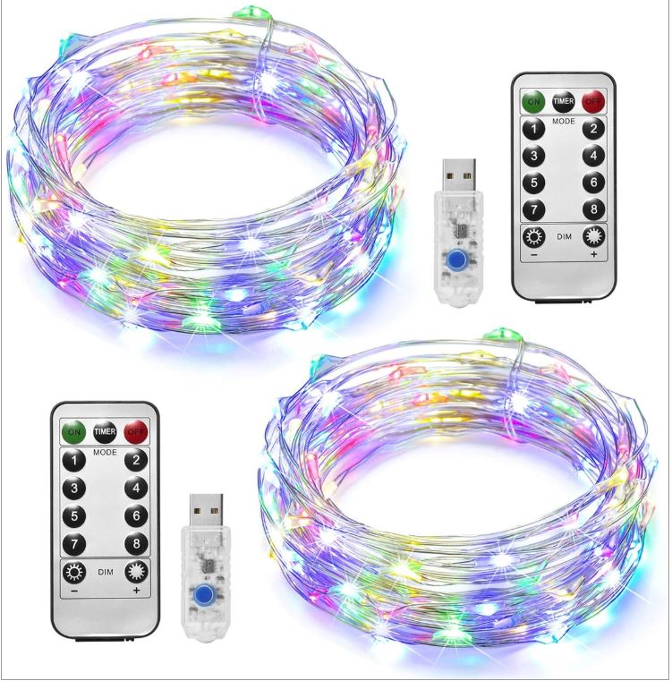 USB 100 LED 2RSL2 10M 8 Function (Music Control) Copper Wire String Lights