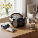 Steepletone Dabstation CD Boombox with DAB+, Bluetooth & Cassette Recorder