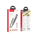Hoco HB26 Aluminum Alloy 4 in 1 (Type-C to USB3.0+ USB2.0*3) Adaptor