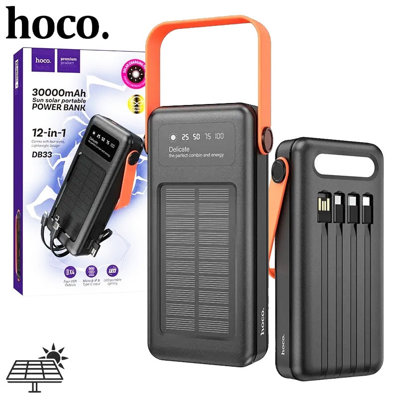 Hoco DB33 Plus Rising Solar Powered Power Bank (30,000mAh)