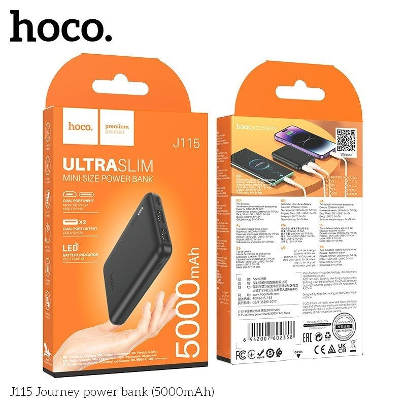 Hoco J115 Ultra Slim Mini Power Bank 5000 mAh