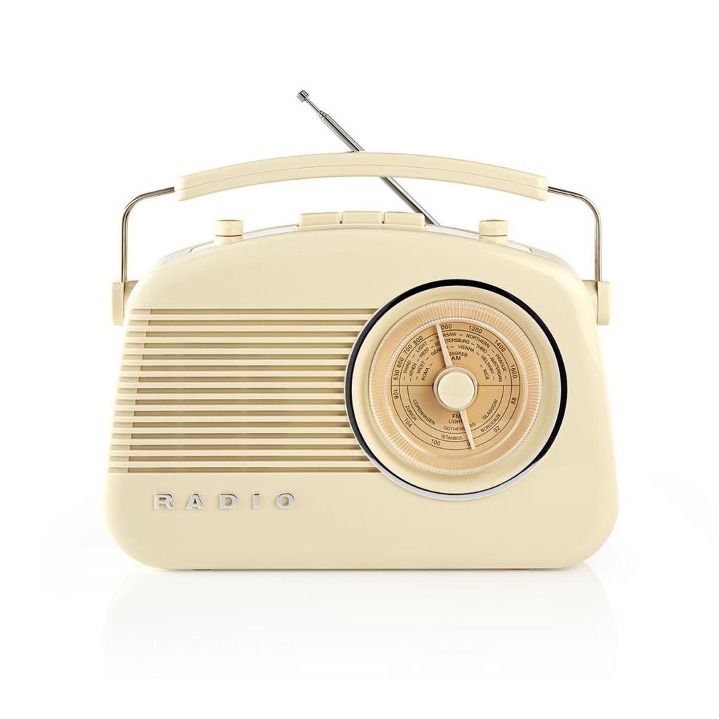 NEDIS Vintage retro classic portable Radio, Bluetooth connectivity, with analogue control, HD Stereo sound speaker with inbuilt FM