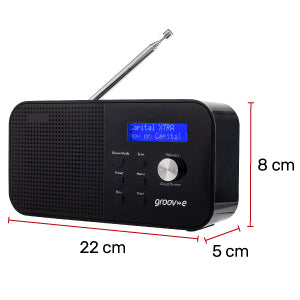 Groov-e Venice DAB & FM Digital Radio - Built-In Alarm Clock & Bluetooth Connectivity