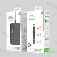 Universal Outlet EU/UK Plug Power Strip Timer Sockets With 2M Extension Cable- BKL-04