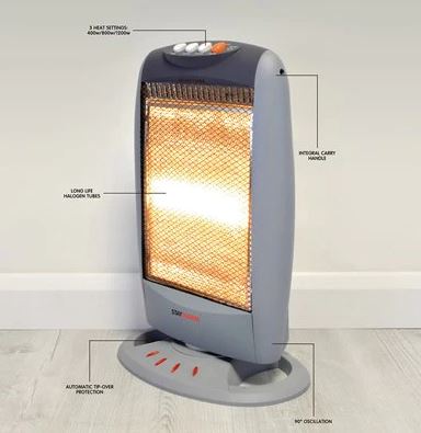 STAYWARM LLOYTRON 1.2KW 3-Bar Halogen Heater