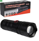 Aluminum Alloy Rechargeable Flashlight with Power Bank 5.5*7*15cm