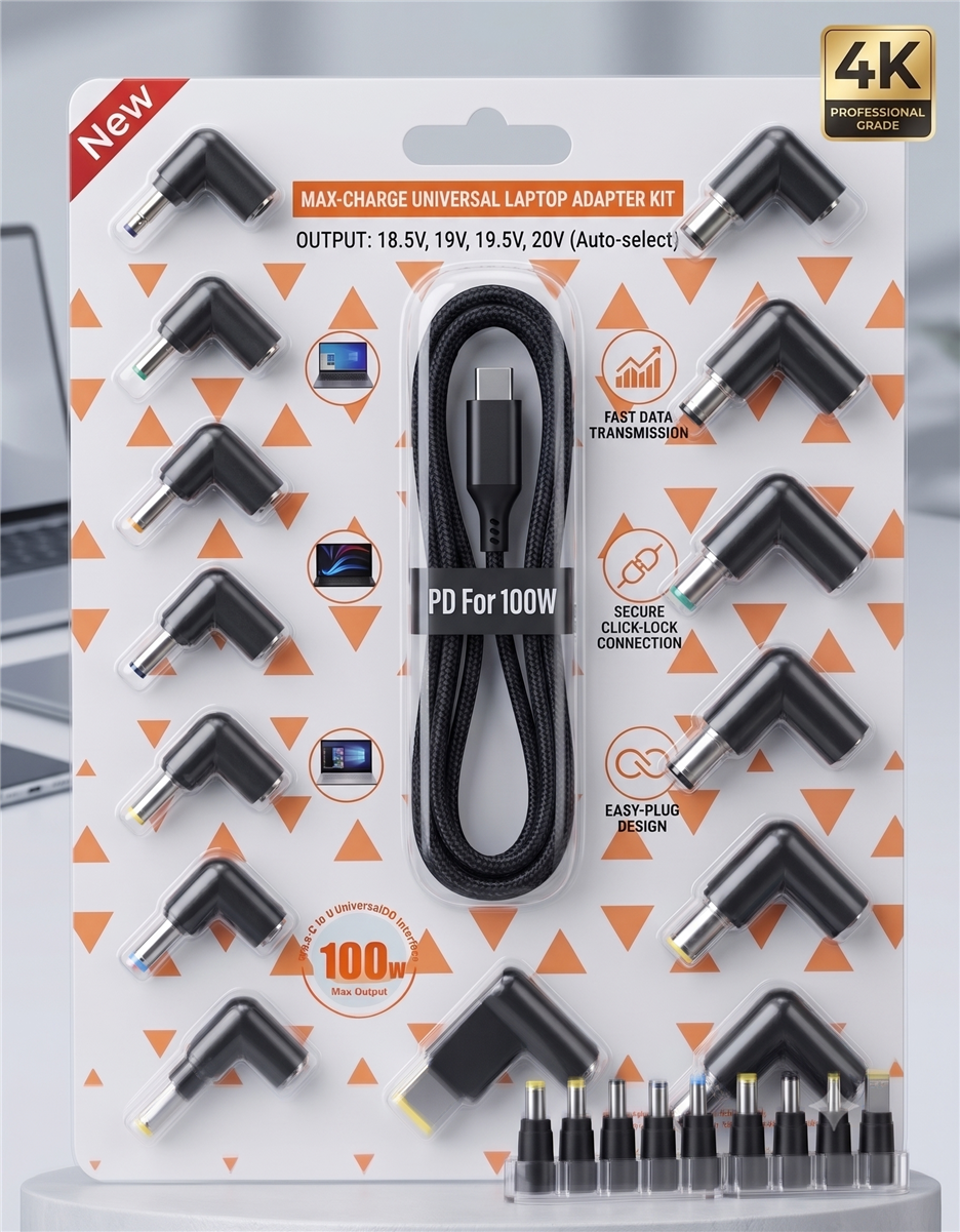 Universal 14 in1 C to DC 100W Laptop Fast Charging Adapter