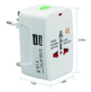 Universal Travel Adapter 2 USB Output All In One White