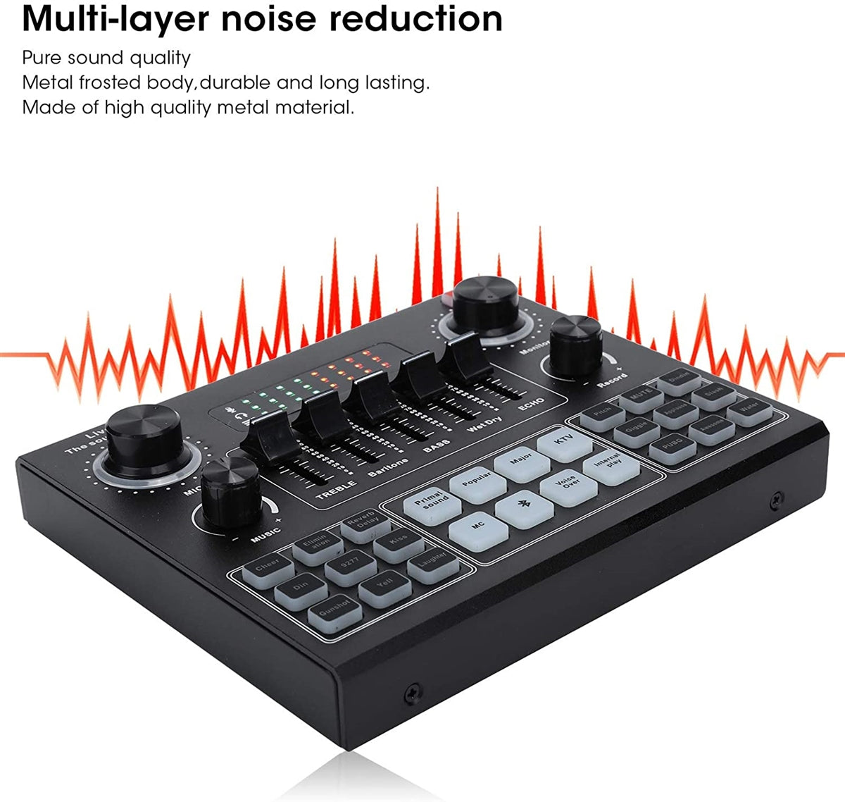 Live Sound Card V9 Bluetooth Stereo Noise Reduction Audio Mixer