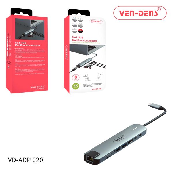 Ven-Dens 8 IN 1 HUB Multifunction Adapter