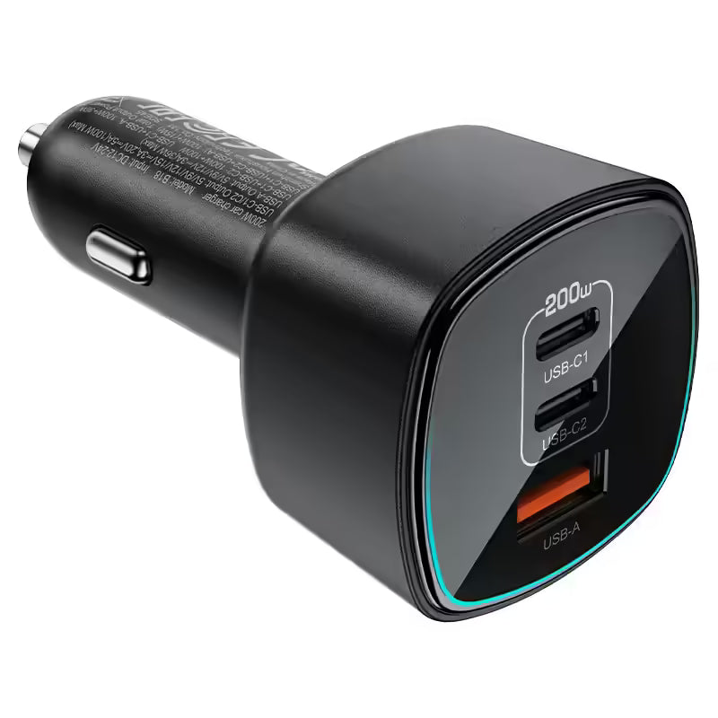 ACEFAST B18 (2USB-C+USB-A) 200W Fast Car Charger