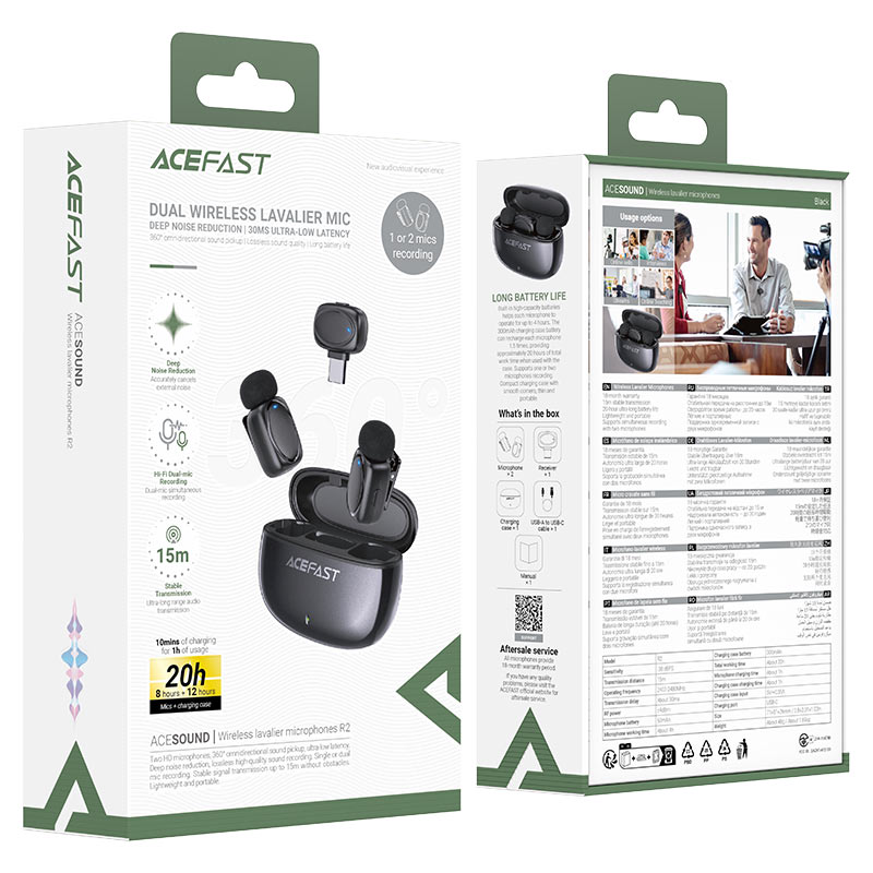 ACEFAST R2 Wireless 2 Microphones with Type-C Receiver