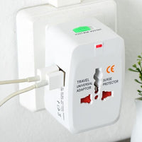 Universal Travel Adapter 2 USB Output All In One White