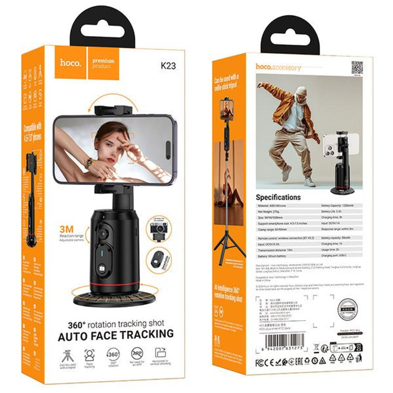 Hoco K23 Auto Face Tracking 360 Degree Phone Holder