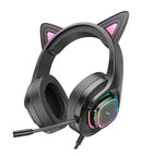 Hoco W107 Cute Cat Luminous Ear Gaming Headphones