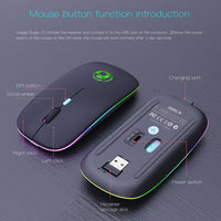 IMICE E-1300 Rechargeable Wireless Bluetooth Mouse – Slim, Dual Mode with Backlit Design