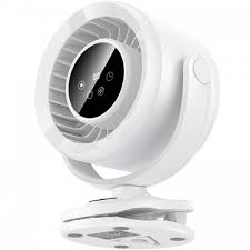 Clip/stand fan with automatic rotation