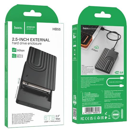 Hoco HB55 2.5-Inch External Hard Drive Enclosure