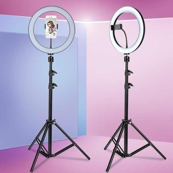 Ring Light 12/14/18/21 Inch with Professional Tripod (Black) + Bluetooth Remote Shutter for Selfie