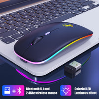 IMICE E-1300 Rechargeable Wireless Bluetooth Mouse – Slim, Dual Mode with Backlit Design