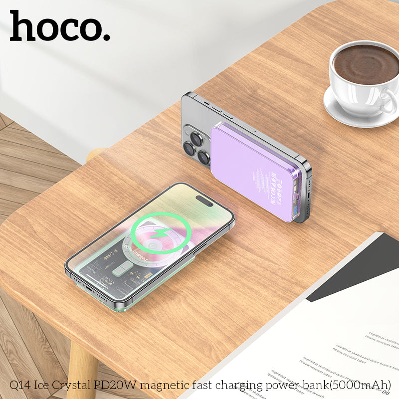 Hoco Q14 Ice Crystal PD Magsafe Magnetic PowerBank (20W) 5000mAh Blue