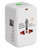 Universal Travel Adapter 2 USB Output All In One White