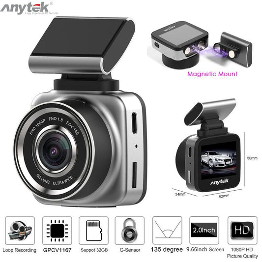 Car DVR Camera Anytek Q2N FHD 1080P Touch G-Sensor Auto Loop Recording