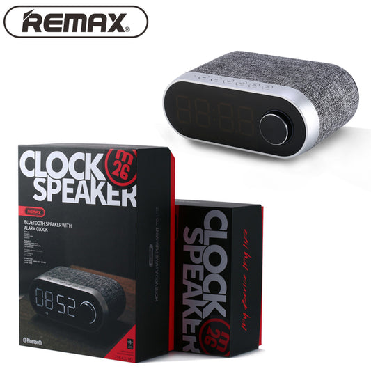 Remax RB-M26 Bluetooth Speaker With Alarm Clock & FM Sliver